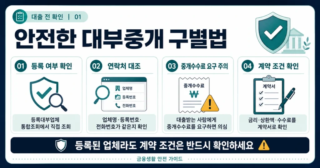 안전한 대부중개 구별법