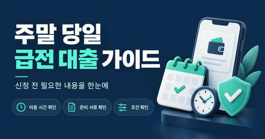주말 당일 급전 대출